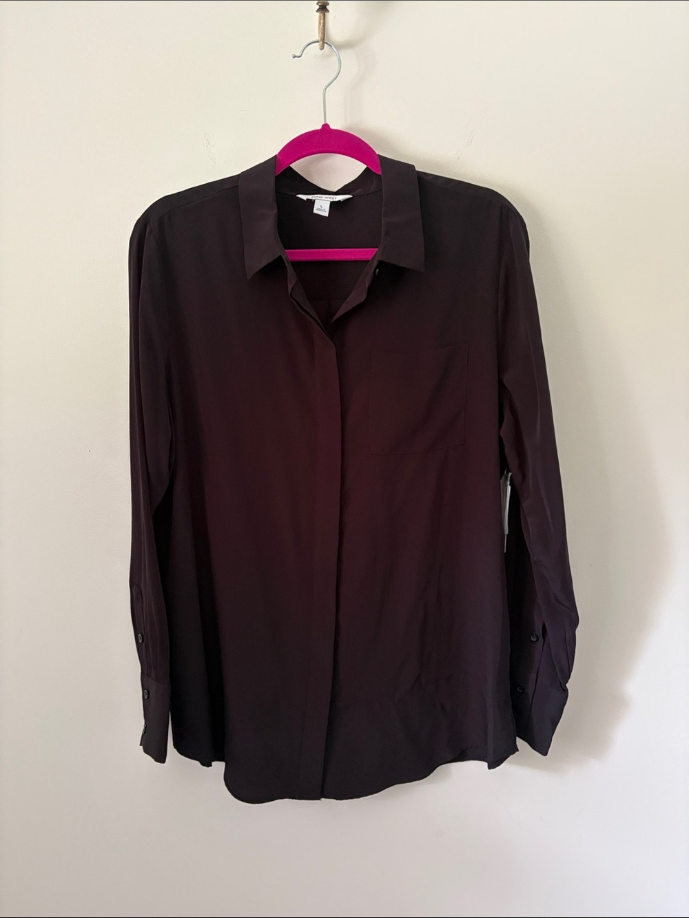 Nine West Men's Long-Sleeve Dress Shirt in Dark Brown